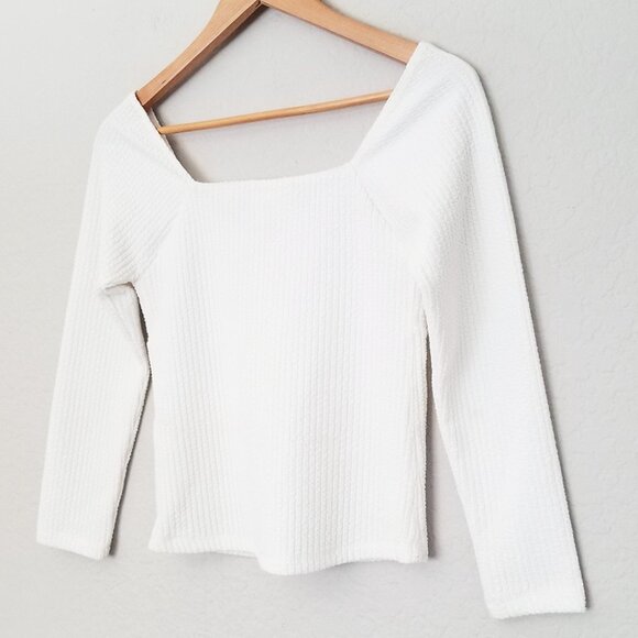 Maeve By Anthropologie Textured Sweetheart Knit Top Ivory White Size XS $78 - Picture 6 of 15